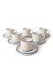 Hermia Juego de Tazas de Té y Platillos Blanco y Azul Marino (12 Piezas)